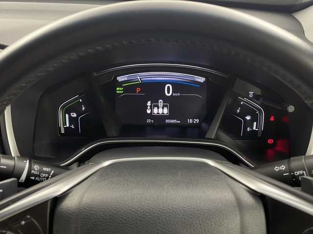ホンダ ＣＲ－Ｖ ハイブリッド EX 栃木県 2019(平31)年 5.6万km ルーセブラックM 純正７インチナビ VRU-195CVi/（CD/DVD/FM・AM/iPod)/ホンダセンシング　/横滑り防止装置/ドライブレコーダー/ETC2.0/バックカメラ　/D席パワーシート　/前席シートヒーター　/革巻きステアリング/ステアリングリモコン/電動格納ミラー/ドアバイザー/ＬＥＤヘッドライト　/オートライト　/スマートキー