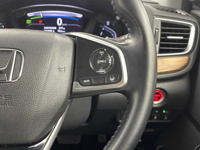 ホンダ ＣＲ－Ｖ ハイブリッド EX 栃木県 2019(平31)年 5.6万km ルーセブラックM 純正７インチナビ VRU-195CVi/（CD/DVD/FM・AM/iPod)/ホンダセンシング　/横滑り防止装置/ドライブレコーダー/ETC2.0/バックカメラ　/D席パワーシート　/前席シートヒーター　/革巻きステアリング/ステアリングリモコン/電動格納ミラー/ドアバイザー/ＬＥＤヘッドライト　/オートライト　/スマートキー