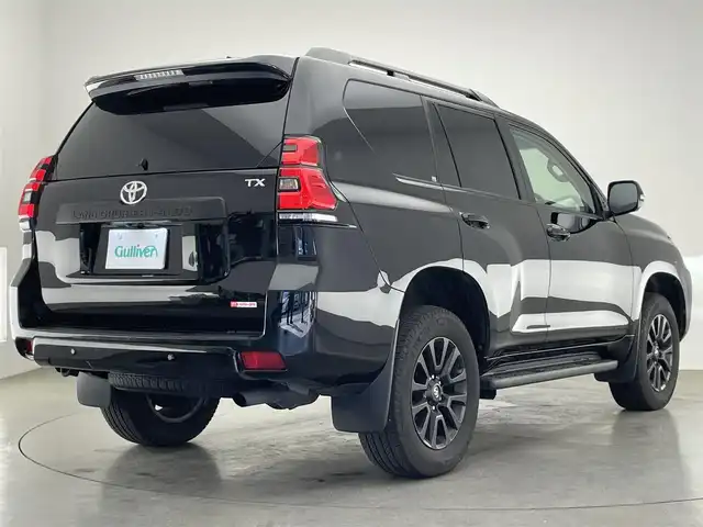 トヨタ ランドクルーザー プラド TX Lパッケージ マットブラED 愛知県 2022(令4)年 1.8万km アティチュードブラックマイカ 純正ディスプレイナビ　フルセグＴＶ　全方位カメラ　ムーンルーフ　黒革　シートヒーター　７人乗　ルーフレール　ＢＳＭ　バックカメラ　セーフティセンス　衝突軽減　追従クルコン　ＬＥＤオートライト　禁煙車