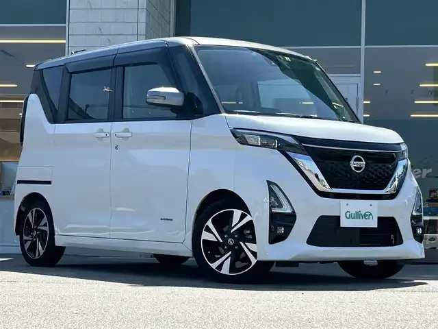 日産 ルークス HWS Gターボ プロパイロットED 兵庫県 2022(令4)年 5.6万km チタニウムグレーM/シルキーホワイト 純正9インチナビ/フルセグ/BT/前方ドライブレコーダー/両側パワースライドドア/全方位カメラ/プロパイロット/ビルトインETC/後ろコーナーセンサー/オートホールド/電動パーキング/USB入力端子/アイドリングストップ/LEDヘッドライト