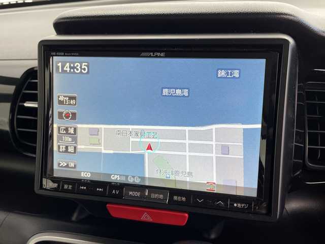 ホンダ Ｎ ＢＯＸ カスタム G ターボパッケージ 鹿児島県 2013(平25)年 9.2万km クリスタルブラックパール ワンオーナー/社外8インチナビ/(AM/FM/CD/DVD/Bluetooth)/フルセグテレビ/バックカメラ/両側パワースライドドア/革調シートカバー/パドルシフト /クルーズコントロール/ステアロングリモコン/オートライト/ETC/純正AW15インチ/電格ミラー