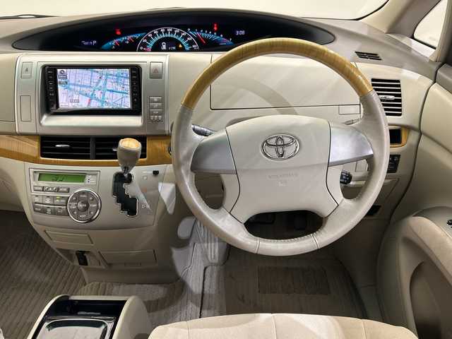 トヨタ エスティマ G 愛媛県 2008(平20)年 4.8万km シルキーゴールドマイカメタリック 純正ナビ／後席モニター／両側電動スライドドア／バックカメラ／クルーズコントロール／ワンセグＴＶ／スマートキー／パワーシート／純正フロアマット／取扱説明書／オートライト／電動格納ミラー／禁煙