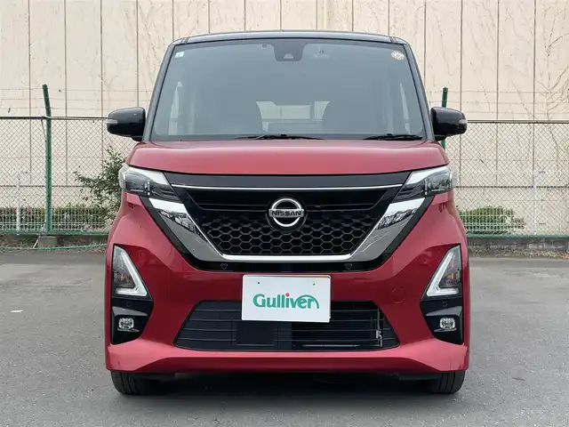 日産 ルークス HWS Gターボ プロパイロットED 東京都 2021(令3)年 1.4万km スパークリングレッド/ブラック ナビ/アラウンドビューモニター/エマージェンシーブレーキ/車線逸脱警報/ソナー/プロパイロット/ＥＴＣ/ドライブレコーダー/アイドリングストップ/横滑り防止措置/ステアリングスイッチ/両側電動ドア
