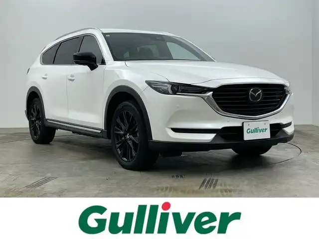 マツダ ＣＸ－８ XD ブラックトーンエディション 岡山県 2021(令3)年 6.4万km スノーフレイクホワイトパールマイカ 純正10.25インチSDナビ/（Carplay/フルセグTV/USB/Bluetooth）/ルーフレール/全方位カメラ/ETC/横滑り防止装置/レーンキープアシスト/オートマチックハイビーム/D/N席シートヒーター/D/N席パワーシート/LEDヘッドライト/ブラインドスポットモニター/アイドリングストップ/ステアリングヒーター/電動リアゲート/コーナーセンサー/プッシュスタート/スマートキー/スペアキー/ミュージックプレイヤー/純正フロアマット/純正19インチアルミホイール/新車保証書/取扱説明書