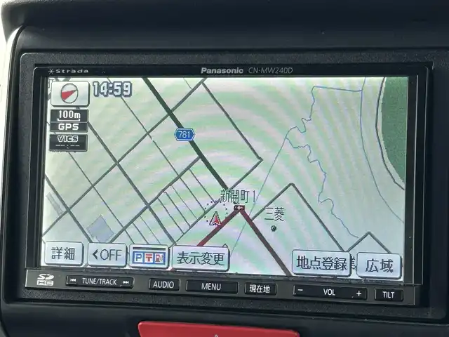 ホンダ Ｎ ＢＯＸ カスタム G 道央・札幌 2014(平26)年 6.7万km プレミアムダイナミックブルーパール ４WD/社外SDナビ/CD/DVD/BT/フルセグ/シティブレーキアクティブシステム/横滑り防止装置/バックカメラ/ETC/ECONモード/片側パワースライドドア/ステアリングリモコン/プッシュスタート/スマートキー/HIDヘッドライト/オートライト/フォグランプ/電動格納ミラー/純正フロアマット/ドアバイザー/スペアキー/社外エンジンスターター