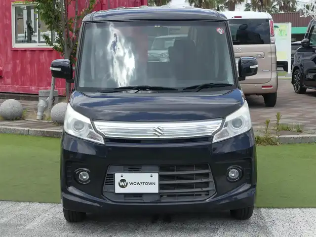 スズキ スペーシア カスタム XS 千葉県 2014(平26)年 7.4万km ブルーイッシュブラックパール3 左パワースライドドア/右イージークローザードア/社外メモリーナビ/ワンセグTV/【DVD/CD再生機能　Bluetooth接続】/革巻きステアリング/ETC/HIDヘッドライト/フォグライト/ウインカーミラー/純正14インチアルミホイル/携帯リモコン