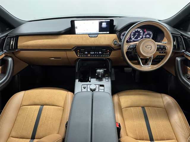 マツダ ＣＸ－６０ XD HV プレミアムスポーツ 三重県 2023(令5)年 2.6万km ジェットブラックマイカ 3.3L ディーゼルターボ・マイルドハイブリッド/フルタイム4WD/MTモード付フロア8AT/純正12.3型ナビ/（AM/FM/USB/HDMI/CarPlay/AndroidAuto/Bluetooth/フルセグTV）/360°ビュー・モニター/ドライブレコーダー前後/ETC/BOSEサウンドシステム/i-ACTIVSENSE/・スマートブレーキサポート［SBS］/・レーダークルーズコントロール［MRCC］/・クルージング&トラフィックサポート［CTS］/・ドライバー異常時対応システム［DEA］/・ドライバーモニタリング/・レーンキープアシストシステム［LAS］/・ブラインドスポットモニタリング［BSM］/・後側方接近車両検知［RCTA］/・パーキングセンサー（前後）/・ヒルディセントコントロール/など/装備/・パノラマサンルーフ/・ナッパレザーシート（茶本革）/・シートヒーター（D/N/2nd左右）/・シートベンチレーション（D/N）/・パワーシート（D/N）/・ステアリングヒーター/・ハンズフリーパワーリフトゲート/・HUD/・LEDヘッドライト/・左右独立オートエアコン/・電動テレスコピックステアリング/・電子パーキングブレーキ/・ワイヤレス充電器/・アドバンストキーx2/ほか多数