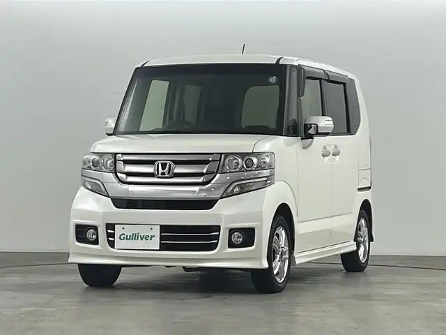 ホンダ Ｎ ＢＯＸ カスタム G Lパッケージ 福島県 2017(平29)年 9万km プレミアムホワイトパールⅡ 社外ケンウッドナビ/・ワンセグTV/・CD.SDUSB.AUX/バックカメラ/片側パワースライドドア/ビルトインETC/ステアリングスイッチ/サマータイヤ積込み（純正AW付）/プッシュスタート/スマートキー/社外AW/HIDヘッドライト/HIDフォグライト/オートライト/純正フロアマット