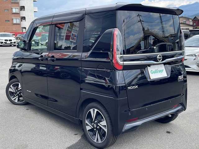 日産 ルークス HWS Gターボ プロパイロットED 山口県 2022(令4)年 5.5万km ブラック プロパイロット/純正９型ナビ（Bluetooth、AM/FM、フルセグTV）/全方位カメラ/両側パワースライドドア/LEDオートライト/純正１５インチアルミホイール/サーキュレーター/ビルトインETC/前後コーナーセンサー/アイドリングストップ/横滑り防止装置