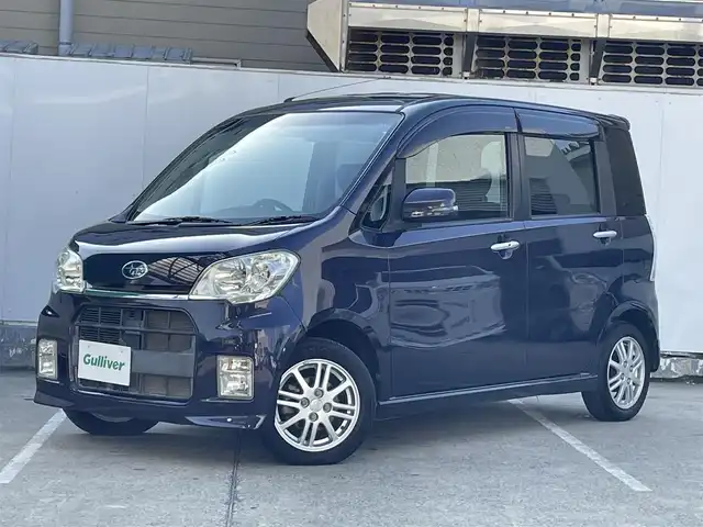 スバル ルクラ カスタム R 青森県 2010(平22)年 3.4万km アーバンナイトブルークリスタルメタリック 4WD/社外メモリナビ/・フルセグTV/・AM/FM/CD/DVD/BT/フォグランプ/純正14AW/純正フロアマット/ETC/室内イルミネーション仕様/冬タイヤ積み込み有/保証書