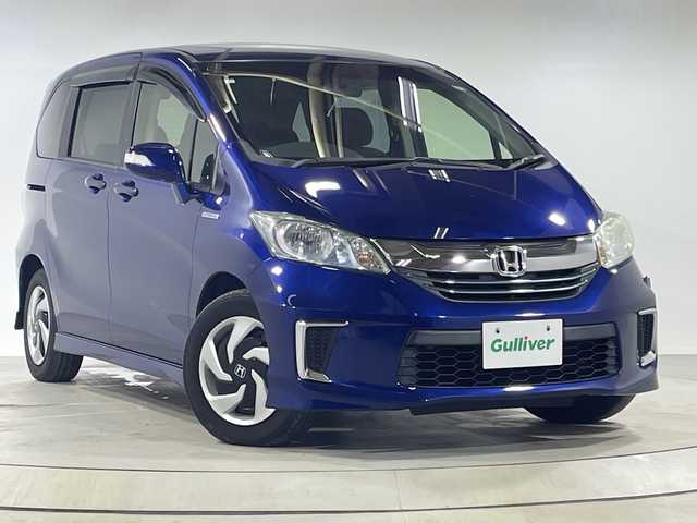 ホンダ フリード ハイブリット ジャストセレクション 神奈川県 2014(平26)年 3.7万km コバルトブルーパール 純正ナビ【VXM-152VFi】/Bluetooth CD DVD フルセグ /両側スライドドア/バックカメラ/ETC/クルーズコントロール/スマートキー/純正15インチAW/横滑り防止装置/アイドリングストップ/オートライト/電格格納ミラー/ウィンカーミラー/フロアマット/スペアキー