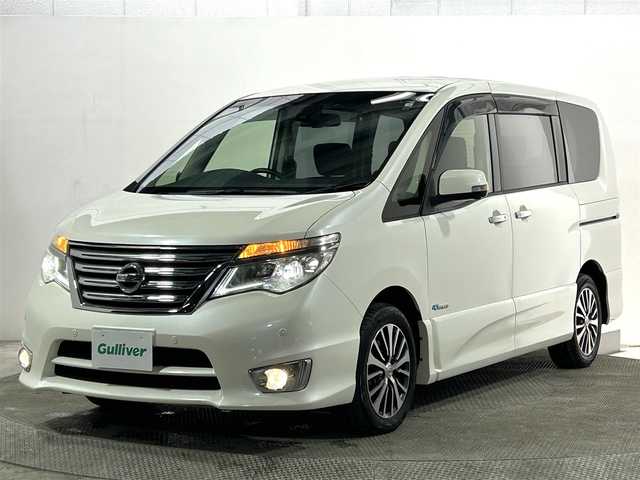 日産 セレナ HWS S HV Vセレ +Sefty 大阪府 2016(平28)年 5.1万km ブリリアントホワイトパール 純正ナビ(フルセグ/DVD再生/Bluetooth) 360カメラ 後席モニター ETC 両側パワースライドドア 衝突軽減 クルコン レーンアシスト リアオートエアコン オートライト ワンオーナー