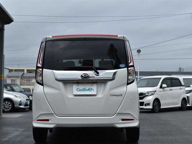 ダイハツ トール カスタムG 大分県 2020(令2)年 3.9万km パールホワイトⅢ 社外ナビ【CN-RA06WD】/　CD/DVD/フルセグTV/BT/パノラマモニター/両側パワースライドドア/スマートキー/プッシュスタート/スマートアシスト/　・衝突警報機能（対車両・対歩行者）/　・衝突回避支援ブレーキ機能/　・ブレーキ制御付き誤発進抑制機能/　・車線逸脱警報機能/　・路外逸脱警報/　・ふらつき警報/　・先行車発進お知らせ機能/　・全車速追従機能付きACC/革巻きステアリング/ステアリングスイッチ/純正LEDヘッドライト/純正14インチアルミ/コーナーセンサー/ETC/保証書/取扱説明書