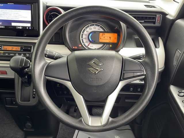 スズキ スペーシア HYBRID X 三重県 2019(平31)年 4.3万km ピュアホワイトP 禁煙車/社外SDナビ（AVIC-RZ802）/AM/FM/CD/DVD/BT/SD/フルセグTV/バックカメラ/衝突軽減ブレーキ/両側パワースライドドア/コーナーセンサー /レーンキープアシスト /シートヒーター /ETC/オートライト/オートハイビーム/プッシュスタート/スマートキー/純正ドアバイザー/アームレスト/サーキュレーター