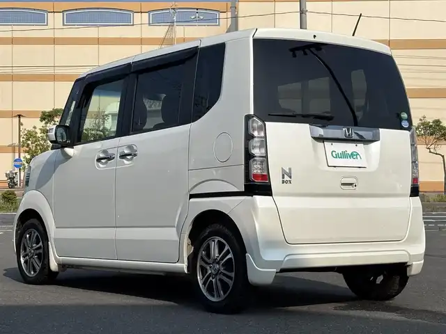 ホンダ Ｎ ＢＯＸ G ターボパッケージ 宮城県 2013(平25)年 5.3万km プレミアムホワイトパール 登録時走行距離５２３６０ｋｍ/両側パワースライドドア/クルーズコントロール/オートライト/横滑り防止機能/ECON/ベンチシート/ステアリングスイッチ/エンジンスタートボタン/スマートキー/スペアキー/CD/AM/FM/ウインカーミラー/ドアバイザー