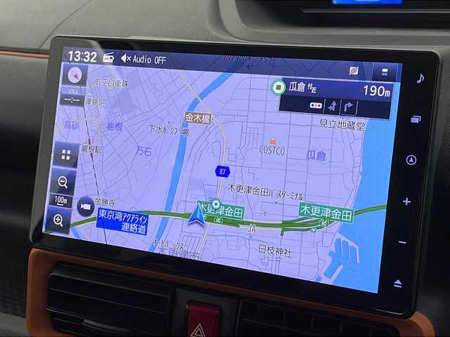 ダイハツ タント ファンクロスターボ 千葉県 2022(令4)年 0.9万km クロムグレーメタリック 純正ナビ/　CD/DVD/Bluetooth/フルセグTV/スマートアシスト/衝突軽減ブレーキ/クリアランスソナー/全方位カメラ/標識認識機能/電動パーキング/オートホールド/オートハイビーム/両側パワスラ/前席シートヒーター/ルーフレール/LEDライト/フォグランプ/前方ドラレコ/ETC/フロアマット