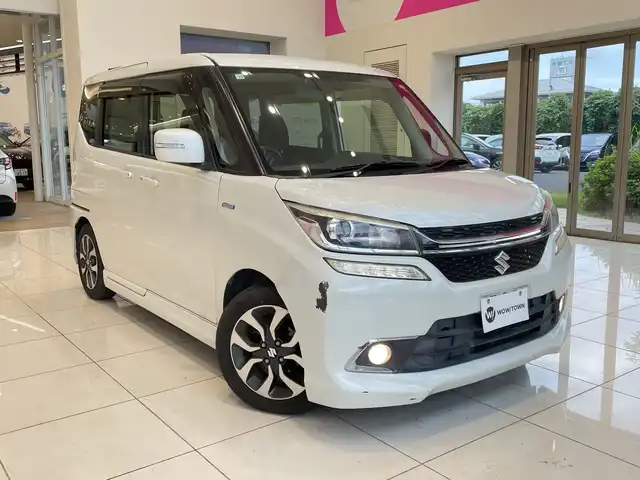 スズキ ソリオ バンディット HV MV 埼玉県 2016(平28)年 5.1万km ピュアホワイトP ワンオーナー/レーダーブレーキサポート/両側パワースライドドア/社外7インチメモリナビBT/AppleCarPlay/AndoroidAuto/USB接続/クルーズコントロール/LEDオートライト/シートヒーター/純正15インチアルミホイール/ETC