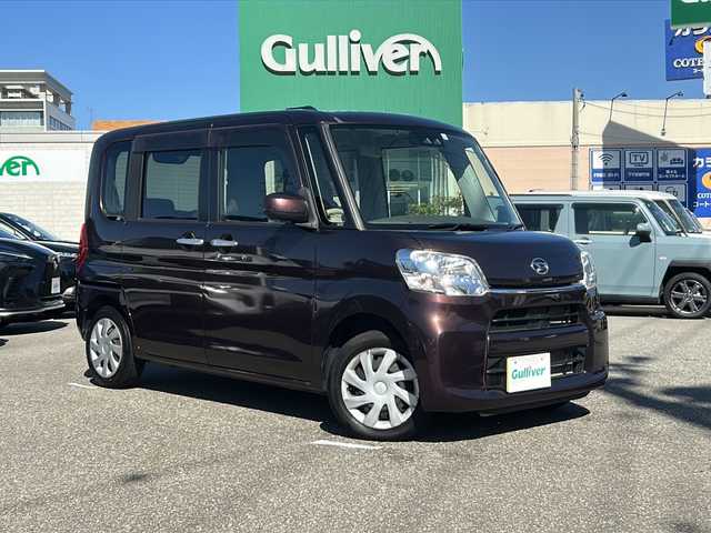 ダイハツ タント X SA Ⅲ 石川県 2017(平29)年 1.8万km プラムブラウンクリスタルマイカ 純正ナビ(BT/CD/DVD)/フルセグTV/パワースライドドア(片側)/ETC/コーナーセンサー/スマートアシスト3/・衝突回避支援ブレーキ機能/・衝突警報機能/・車線逸脱警報機能/・誤発進抑制制御機能/・先行車発進お知らせ機能/・オートハイビーム/オートライト/オートエアコン/撥水加工ファブリックシート/運転席シートヒーター/キーフリーシステム/プッシュボタンスタート/イモビライザー/禁煙車