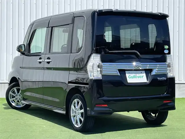 ダイハツ タント カスタム X 香川県 2018(平30)年 4万km ブラックマイカメタリック 登録時走行距離：39645km/バックカメラ　/ナビ　/Ｂｌｕｅｔｏｏｔｈ接続　/片側パワースライド　/純正フロアマット　/運転席シートヒーター　/ＬＥＤヘッドライト　/オートライト　/スペアキー有　/衝突軽減　/ｗサイドエアバック　/ＡＡＣ