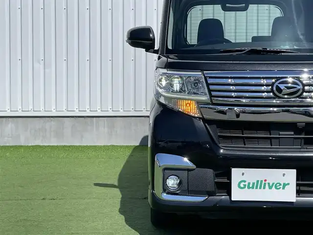 ダイハツ タント カスタム X 香川県 2018(平30)年 4万km ブラックマイカメタリック 登録時走行距離：39645km/バックカメラ　/ナビ　/Ｂｌｕｅｔｏｏｔｈ接続　/片側パワースライド　/純正フロアマット　/運転席シートヒーター　/ＬＥＤヘッドライト　/オートライト　/スペアキー有　/衝突軽減　/ｗサイドエアバック　/ＡＡＣ