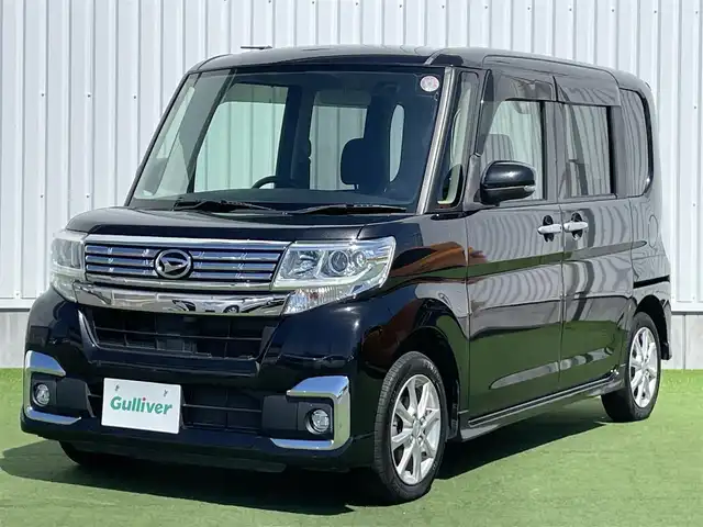 ダイハツ タント カスタム X 香川県 2018(平30)年 4万km ブラックマイカメタリック 登録時走行距離：39645km/バックカメラ　/ナビ　/Ｂｌｕｅｔｏｏｔｈ接続　/片側パワースライド　/純正フロアマット　/運転席シートヒーター　/ＬＥＤヘッドライト　/オートライト　/スペアキー有　/衝突軽減　/ｗサイドエアバック　/ＡＡＣ