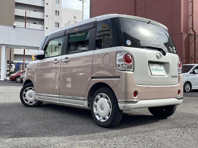 ダイハツ ムーヴ キャンバス G メイクアップ SA Ⅲ 宮崎県 2017(平29)年 4.5万km パールホワイトⅢ/ライトローズマイカメタリックⅡ 2トーン 純正ナビ Bluetooth バックカメラ フルセグTV 両側パワースライドドア ドライブレコーダー ETC HDIM端子 USB入力端子 CD/DVDチェンジャー 後ろのみコーナーセンサー LEDライト 純正アルミホイール 純正フロアマット スマートキー /　