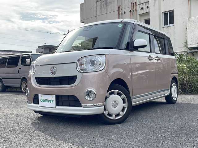 ダイハツ ムーヴ キャンバス G メイクアップ SA Ⅲ 宮崎県 2017(平29)年 4.5万km パールホワイトⅢ/ライトローズマイカメタリックⅡ 2トーン 純正ナビ Bluetooth バックカメラ フルセグTV 両側パワースライドドア ドライブレコーダー ETC HDIM端子 USB入力端子 CD/DVDチェンジャー 後ろのみコーナーセンサー LEDライト 純正アルミホイール 純正フロアマット スマートキー /　