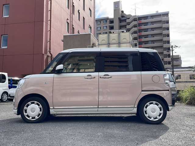 ダイハツ ムーヴ キャンバス G メイクアップ SA Ⅲ 宮崎県 2017(平29)年 4.5万km パールホワイトⅢ/ライトローズマイカメタリックⅡ 2トーン 純正ナビ Bluetooth バックカメラ フルセグTV 両側パワースライドドア ドライブレコーダー ETC HDIM端子 USB入力端子 CD/DVDチェンジャー 後ろのみコーナーセンサー LEDライト 純正アルミホイール 純正フロアマット スマートキー /　