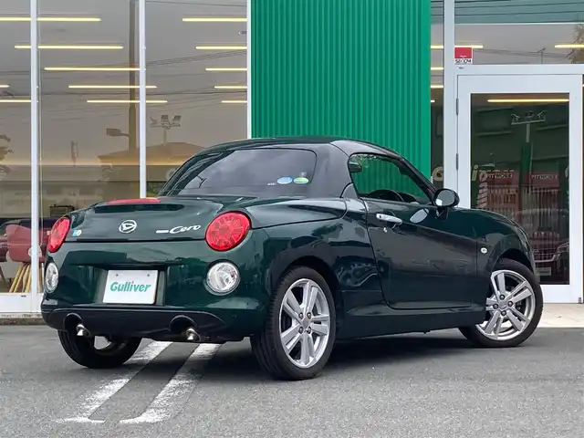 ダイハツ コペン セロS 静岡県 2019(令1)年 3.8万km ブリティッシュグリーンマイカ エンジンスタートボタン/取扱説明書/パワーステアリング/パワーウィンドウ/アイドリングストップ/MTモード付きAT/オートエアコン/USB入力端子/ETC/ナビ(CD.DVD.BT.フルセグ)/ドライブレコーダー/純正フロアマット/純正アルミホイール/ABS/横滑り防止装置/LEDライト/Wエアバック