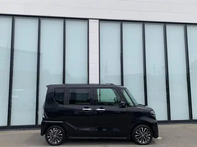 ダイハツ タント カスタム RS 大阪府 2019(令1)年 1.7万km ブラックマイカメタリック 社外ナビ/   フルセグTV/CD/DVD/Bluetooth/衝突軽減/全方位モニター/両側パワースライドドア/アイドリングストップ/ステアリングスイッチ/純正フロアマット/プッシュスタート/スマートキー/ハーフレザー/ETC/LED