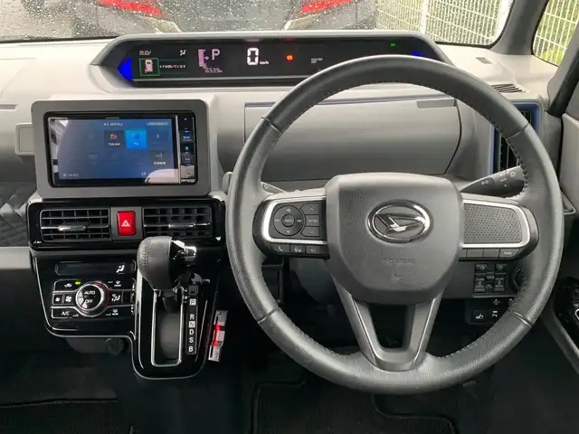 ダイハツ タント カスタム RS 大阪府 2019(令1)年 1.7万km ブラックマイカメタリック 社外ナビ/   フルセグTV/CD/DVD/Bluetooth/衝突軽減/全方位モニター/両側パワースライドドア/アイドリングストップ/ステアリングスイッチ/純正フロアマット/プッシュスタート/スマートキー/ハーフレザー/ETC/LED