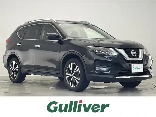 日産 エクストレイル 20X 大分県 2017(平29)年 7.3万km ダイヤモンドブラック 禁煙車/純正９インチナビ/（AM/FM/CD/DVD/フルセグTV/Bluetooth）/バックカメラ/サンルーフ/コーナーセンサー/パワーバックドア/アイドリングストップ/プッシュスタート/スマートキー/ハーフレザーシート/横滑り防止装置/フォグランプ