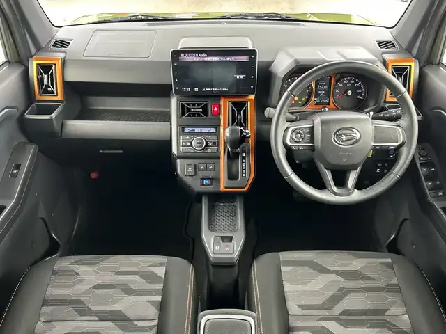 ダイハツ タフト G 愛知県 2021(令3)年 2.2万km フォレストカーキメタリック ワンオーナー/禁煙車/純正9インチナビ/（CD/DVD/Bluetooth/フルセグTV）/ガラスルーフ/スマートアシストIII/・衝突軽減ブレーキ/・レーンキープアシスト/・クリアランスソナー/・オートマチックハイビーム/ETC/ドライブレコーダー/シートヒーター/純正15インチアルミホイール/LEDヘッドライト/フロントフォグライト/スマートキー/スペアキー有/純正フロアマット/電子サイドブレーキ/オートホールド