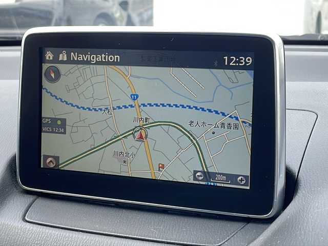 マツダ デミオ 13S 徳島県 2015(平27)年 5.2万km ディープクリスタルブルーマイカ 純正ナビ/BluetoothフルセグTVCDDVD/クルコン/MT付きAT/衝突被害軽減システム/LEDヘッドライト/オートライト/オートエアコン/ETC/純正15AW/純正フロアマット/プッシュスタート/スマートキー/スペアキー
