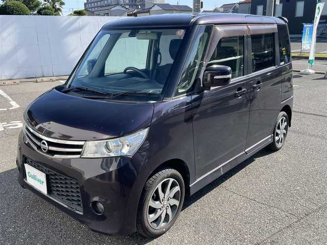 日産 ルークス ハイウェイスター 道央・札幌 2013(平25)年 10.6万km ミステリアスバイオレットパール (株)IDOMが運営する【じしゃロン札幌店】の自社ローン専用車両になりますこちらは現金またはオートローンご利用価格です。自社ローンご希望の方は別途その旨お申し付けください。/４WD/メモリナビ/ウィンカーミラー/ドアバイザー/プッシュスタート/片側パワースライドドア/ETC/純正フロアマット/運転席シートヒーター/Bluetooth