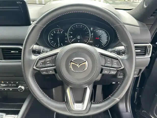 マツダ ＣＸ－５ 25S スポーツアピアランス 東京都 2022(令4)年 0.7万km ディープクリスタルブルーマイカ ワンオーナー/純正10.25インチSDナビ/　フルセグTV/DVD/CD/Bluetooth/360°ビューモニター/アドバンストスマートシティブレーキサポート/後退時スマートシティブレーキサポート/誤発進抑制/スマートブレーキサポート/レーダークルーズコントロール/クルージングトラフィックサポート/ブラインドスポットモニタリング/車線逸脱警報システム/レーンキープアシスト/パーキングセンサー/ヘッドアップディスプレイ/アダプティブLEDヘッドライト/オートライト/ハンズフリーパワーバックドア/純正19インチアルミホイール/レザーシート/パワーシート/シートヒーター/シートメモリー/革巻きステアリングホイール/パドルシフト/ステアリングヒーター/ステアリングスイッチ/ワイヤレス充電/ドライブレコーダー/プッシュスタート/スマートキー/電動オート格納ミラー/ヒーターミラー/ウインカーミラー/LEDバニティミラー/LEDルームランプ/LEDフットランプ/フロアマット/保証書/取扱説明書/スペアキー