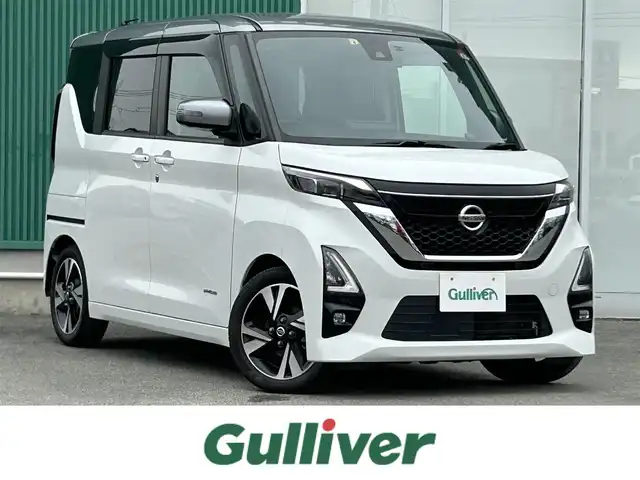 日産 ルークス HWS Gターボ プロパイロットED 福岡県 2020(令2)年 5.9万km チタニウムグレーM/シルキーホワイト プロパイロット/エマージェンシーブレーキ/純正９インチナビ/【CD/DVD/BT/SD/USB/バックカメラ/アラウンドビューカメラ/フルセグTV/レーンキープアシスト/横滑り防止/ETC/前後ドラレコ/両側パワスラ/ステアリングスイッチ/アイドリングストップ/LEDライト/オートマチックハイビーム/社外マット/純正アルミ/プッシュスタート/スマートキー/スペアキー/取説/保証書