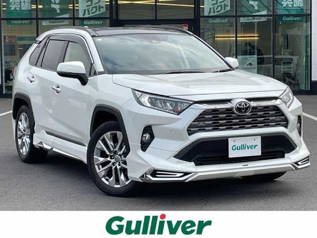 トヨタ ＲＡＶ４ G Zパッケージ 岡山県 2020(令2)年 5.2万km ホワイトパールクリスタルシャイン 純正ナビ/（FM/AM/BT/TV)/安全装備/・レーンキープアシスト/・衝突被害軽減システム/・横滑り防止装置/・盗難防止装置/電動リアゲート/クルーズコントロール/ETC/バックカメラ/フルセグテレビ/サンルーフ/ドライブレコーダー/モデリスタエアロ/パワーシート/レザーシート/シートヒータ/純正フロアマット/オートマチックハイビーム/純正アルミホイール/ドアバイザー/ウィンカーミラー/プッシュスタート