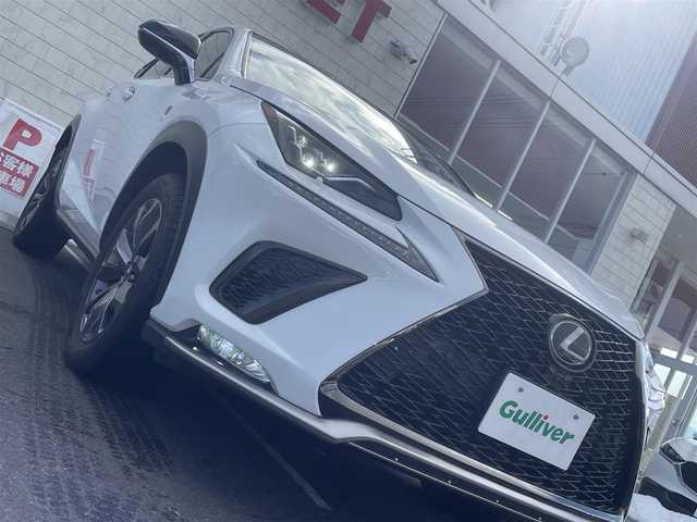 レクサス ＮＸ 300 Fスポーツ 長野県 2018(平30)年 4万km ホワイトノーヴァガラスフレーク パノラマルーフ/10.3インチ純正SDナビ/Bluetooth/フルセグTV/Bluray再生/パノラミックビューモニター/フレアレッドレザーシート/シートヒーター/シートベンチレーション/前席パワーシート/セーフティシステムプラス/ブラインドスポットモニター/ハンズフリーパワーバックドア/革巻きステアリング/パドルシフト/ステアリングヒーター/３眼LEDヘッドランプ/アダプティブハイビームシステム/ビルトインETC2.0/純正１８インチアルミホイール/コーナーセンサー/ウィンカーミラー/純正フロアマット/プッシュスタート