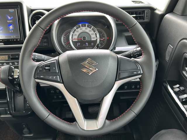 スズキ スペーシア カスタム HYBRID XS 山口県 2018(平30)年 4.6万km ブルーイッシュブラックパール3 禁煙車/純正SDナビ【CN-RZ846】/フルセグテレビ/全方位アラウンドビューモニター/Bluetooth/ETC/ドライブレコーダー/プッシュスタート/スペアキー/アイドリングストップ/クルーズコントロール/コーナーセンサー/電動格納ウィンカーミラー/シートヒーター/フォグランプ/両側パワースライドドア/レーンアシスト/横滑り防止装置/盗難防止装置/衝突被害軽減システム/純正アルミホイール15インチ