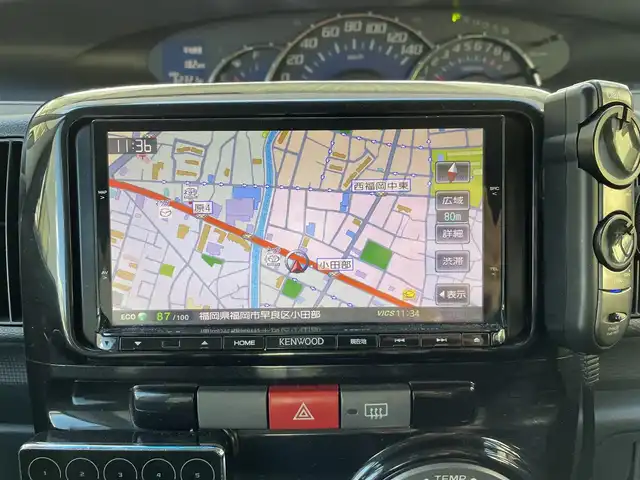 ダイハツ タント Gスペシャル 福岡県 2013(平25)年 6.3万km ミスティックレッドクリスタルメタリック 社外ナビ/（CD/DVD/SD/Bluetooth/USB/フルセグTV）/アイドリングストップ/パワーバックドア（左のみ）/フォグランプ/電格ミラー/ETC/ドライブレコーダー前（SD無し）/社外フロアマット/社外アルミホイール/後部席モニター/保証書/取扱説明書