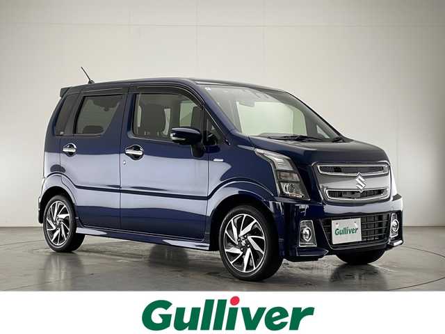 スズキ ワゴンＲ スティングレー HYBRID X リミテッド 宮崎県 2020(令2)年 1.6万km ノクターンブルーパール 禁煙車/衝突被害軽減ブレーキ/純正8型ナビTV/（CN-RZ866/CD/DVD/Bluetooth/フルセグTV)/純正LEDオートライト/純正LEDフォグ/純正15インチアルミ/純正エアロ/純正ルーフエンドスポイラー/純正セキュリティアラーム/純正フロアマット/全方位モニター/レーンディパーチャーアラート/ヘッドアップディスプレイ/エネチャージ/前席シートヒーター/オートエアコン/本革巻ハンドル/スマートキー/プッシュエンジンスタート/新車時保証書/取扱い説明書