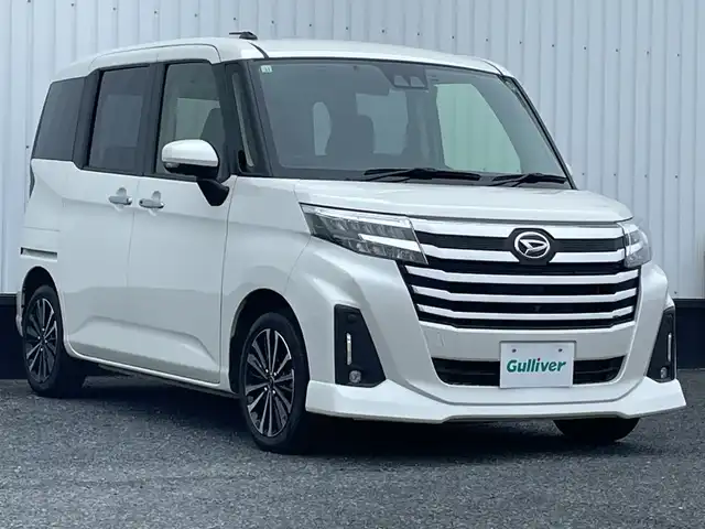 ダイハツ トール カスタムG ターボ 千葉県 2022(令4)年 2.4万km パールホワイトⅢ 純正9インチディスプレイオーディオ/(フルセグTV/BT/FM/AM)/全周囲カメラ/ドライブレコーダー前後/電子制御パーキング/ブレーキホールド/衝突被害軽減システム/車線逸脱警報/レーダークルーズコントロール/両側パワースライドドア/横滑り防止装置/ビルトインETC/アイドリングストップ/LEDヘッドライト/フォグランプ/オートライト/ウィンカーミラー/電動格納ミラー/純正15インチAW/プッシュスタート/スマートキー/フロアマット