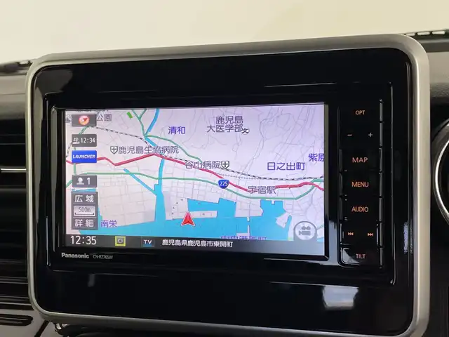 スズキ スペーシア カスタム HYBRID XS 鹿児島県 2021(令3)年 5.3万km ピュアホワイトP 純正ナビ/（AM/FM/CD/DVD/Bluetooth/フルセグ）/バックカメラ/両側パワースライドドア/シートヒーター/レーダークルーズコントロール/レーンキープアシスト/ドライブレコーダー/ETC/純正フロアマット/オートライト/オートハイビーム/純正AW15インチ/ハーフレザーシート/横滑り防止装置