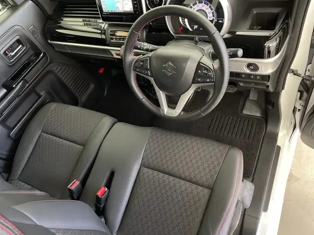 スズキ スペーシア カスタム HYBRID XS 鹿児島県 2021(令3)年 5.3万km ピュアホワイトP 純正ナビ/（AM/FM/CD/DVD/Bluetooth/フルセグ）/バックカメラ/両側パワースライドドア/シートヒーター/レーダークルーズコントロール/レーンキープアシスト/ドライブレコーダー/ETC/純正フロアマット/オートライト/オートハイビーム/純正AW15インチ/ハーフレザーシート/横滑り防止装置
