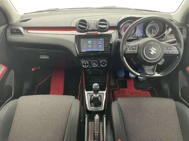 スズキ スイフト スポーツ セーフティPKG 愛知県 2019(令1)年 4万km スピーディーブルーM 純正ナビ　全方位カメラ　禁煙　ＭＴ車　柿本マフラー　ＥＴＣ　ミラー型前後ドラレコ　シートヒーター　セーフティサポート　衝突軽減　クルコン　車線逸脱　ＬＥＤライト　オートハイビーム　スマートキー　フォグ