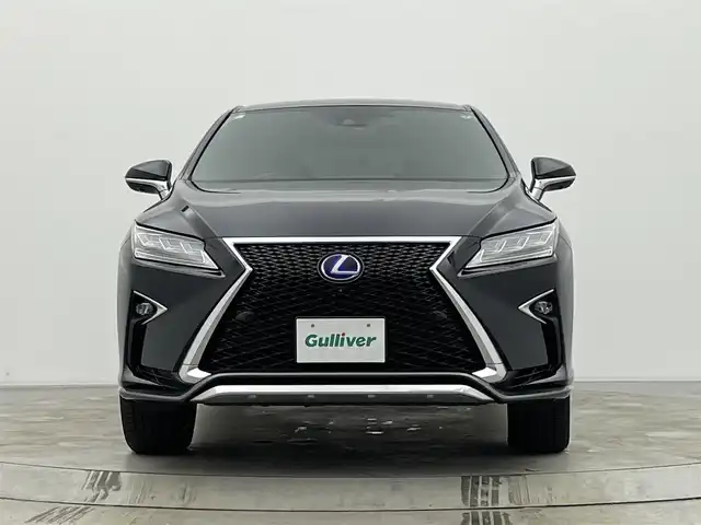 レクサス ＲＸ 450h Fスポーツ 宮城県 2016(平28)年 7.7万km グラファイトブラックガラスフレーク 4WD/純正ナビ　/マークレビンソンサウンド/全周囲カメラ　/ＨＵＤ/BSM　/三眼ＬＥＤヘッドランプ　/シーケンシャルターンランプ　/後席電動格納　/１００Ｖ電源　/パワーバックドア　/レクサスセーフティ　/アダプティブクルーズコントロール/インテリジェントクリアランスソナー/黒革シート　/メモリ機能付パワーシート/ＥＴＣ2.0　/前後ドライブレコーダー/純正20インチAW/禁煙車