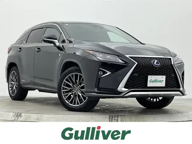 レクサス ＲＸ 450h Fスポーツ 宮城県 2016(平28)年 7.7万km グラファイトブラックガラスフレーク 4WD/純正ナビ　/マークレビンソンサウンド/全周囲カメラ　/ＨＵＤ/BSM　/三眼ＬＥＤヘッドランプ　/シーケンシャルターンランプ　/後席電動格納　/１００Ｖ電源　/パワーバックドア　/レクサスセーフティ　/アダプティブクルーズコントロール/インテリジェントクリアランスソナー/黒革シート　/メモリ機能付パワーシート/ＥＴＣ2.0　/前後ドライブレコーダー/純正20インチAW/禁煙車