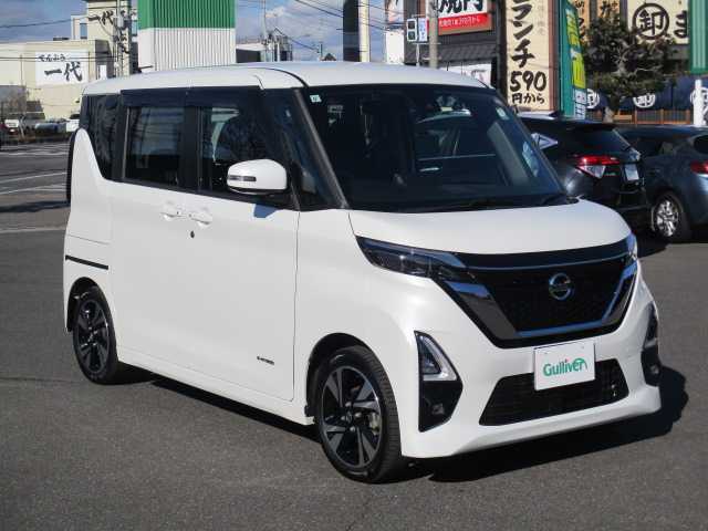 日産 ルークス HWS Gターボ プロパイロットED 岡山県 2021(令3)年 6万km ホワイトパール インテリジェントエマージェンシーブレーキ/踏み間違い衝突防止アシスト/インテリジェントFCW/車線逸脱警報（LDW・インテリジェントLi)/プロパイロット/先行車発進お知らせ/速度標識表示/インテリジェントアラウンドビューモニター/インテリジェントDA/ワンオーナー/純正9インチSDナビ/フルセグテレビ/アラウンドビューモニター/Bluetooth/USB/DVD再生可能/ハンズフリーパワースライドドア/両側パワースライドドア/純正ドライブレコーダー（フロント・リア）/オートライト/LEDヘッドライト/2.0対応ビルトインETC/ウィンカーミラー/純正15AW/純正フロアマット/スマートキー2個/取扱説明書/保証書