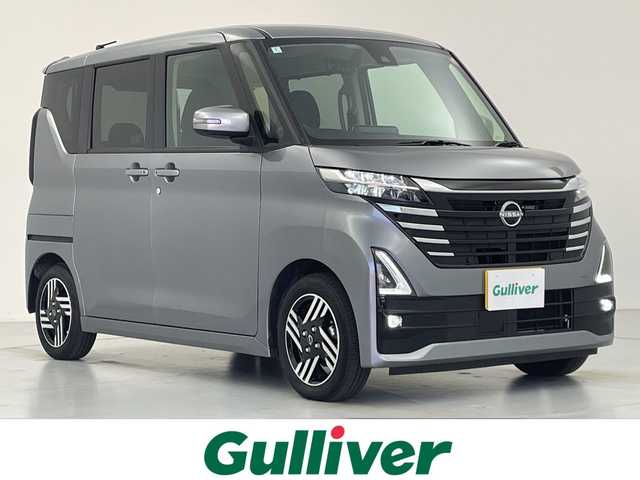 日産 ルークス ハイウェイスター X 愛知県 2024(令6)年 1.2万km チタニウムグレーメタリック 純正9インチディスプレイオーディオ/(AppleCarPlay/AndroidAuto/Bluetooth/USB)/全方位モニター/エマージェンシーブレーキ　/クリアランスソナー/両側パワースライドドア　/デジタルインナーミラー/純正フロアマット/シートバックテーブル/後席サンシェード/純正14インチアルミホイール　/LEDヘッドライト